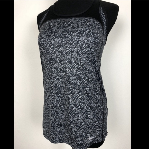 Nike Tops - Nike Tank Top Black White Leopard Mesh Racer